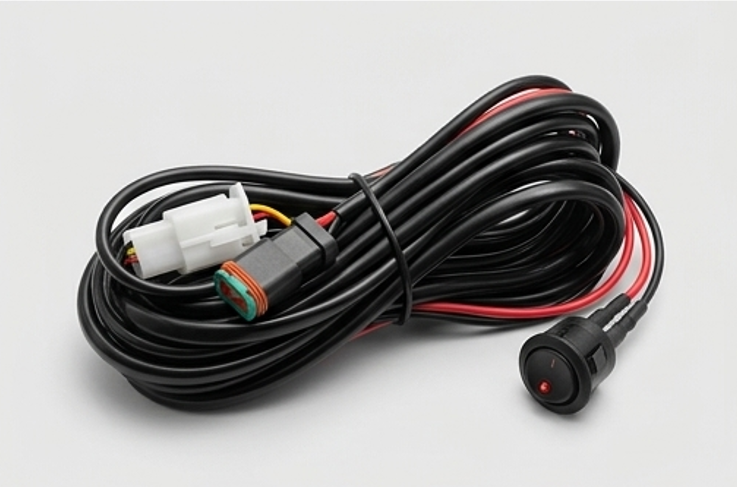 TRACKSTEAD 5m work light wiring harness with relay fuse and rocker switch
