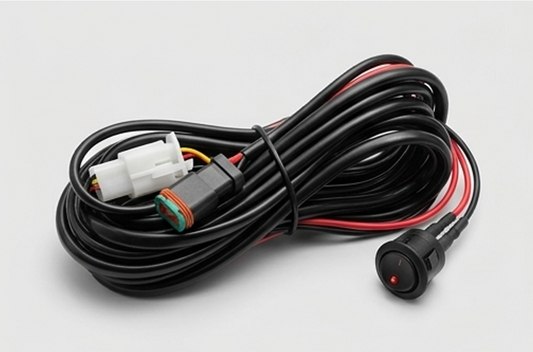 TRACKSTEAD 5m work light wiring harness with relay fuse and rocker switch