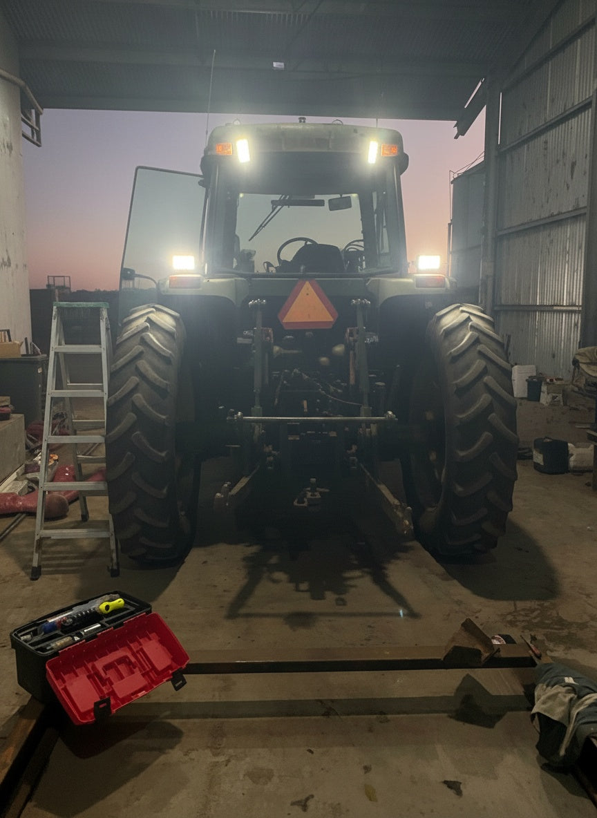TRACKSTEAD work lights fitted to tractor
